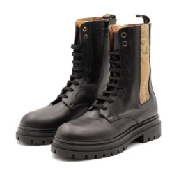 Anfibi 1A Classe Alviero Martini in Pelle Nera con Inserto Elastico Geo Classic 2366