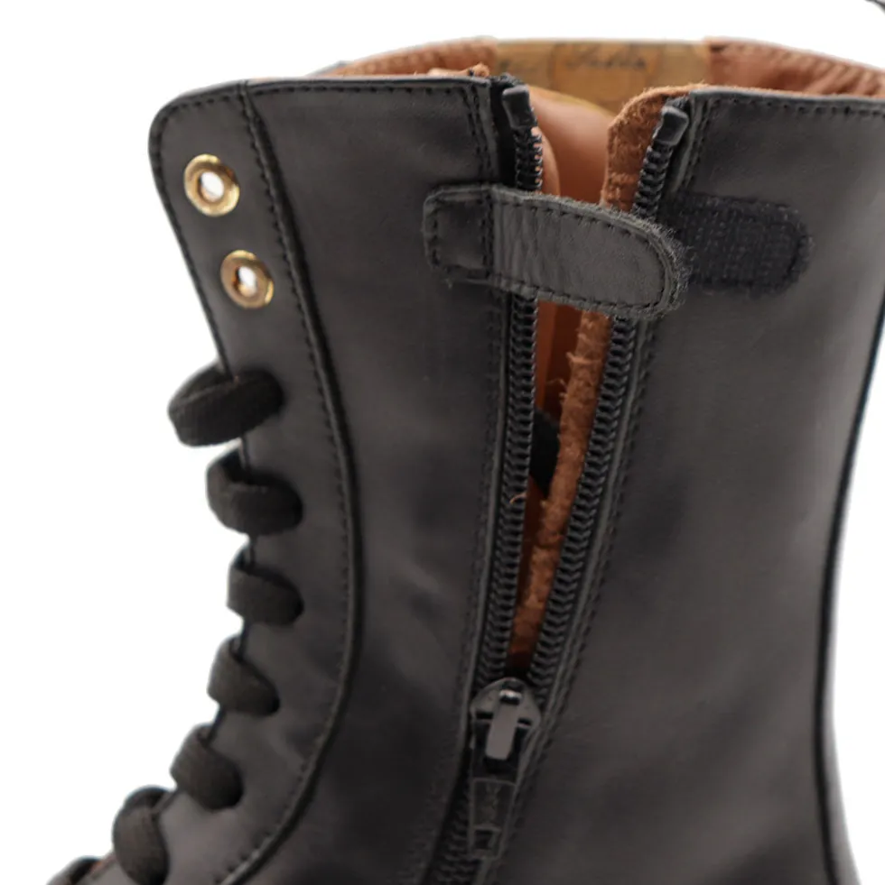 Anfibi 1A Classe Alviero Martini in Pelle Nera con Inserto Elastico Geo Classic 2366