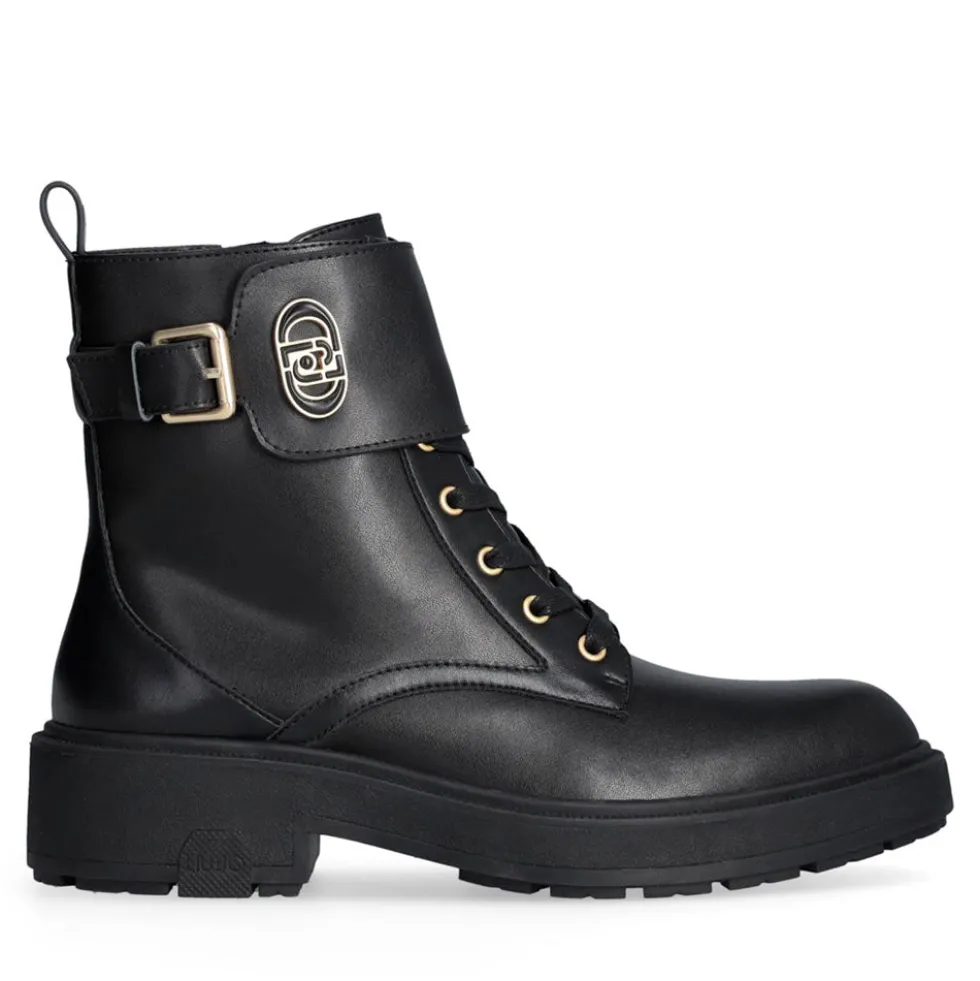 Anfibi Donna LIU JO London 03 in Pelle Nera