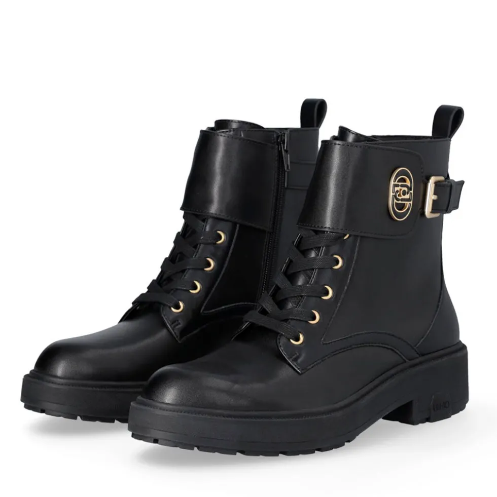 Anfibi Donna LIU JO London 03 in Pelle Nera
