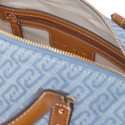 Bauletto Donna a Mano LIU JO in Tessuto Jacquard con Logo Monogram Dusty Blue