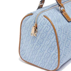 Bauletto Donna a Mano LIU JO in Tessuto Jacquard con Logo Monogram Dusty Blue