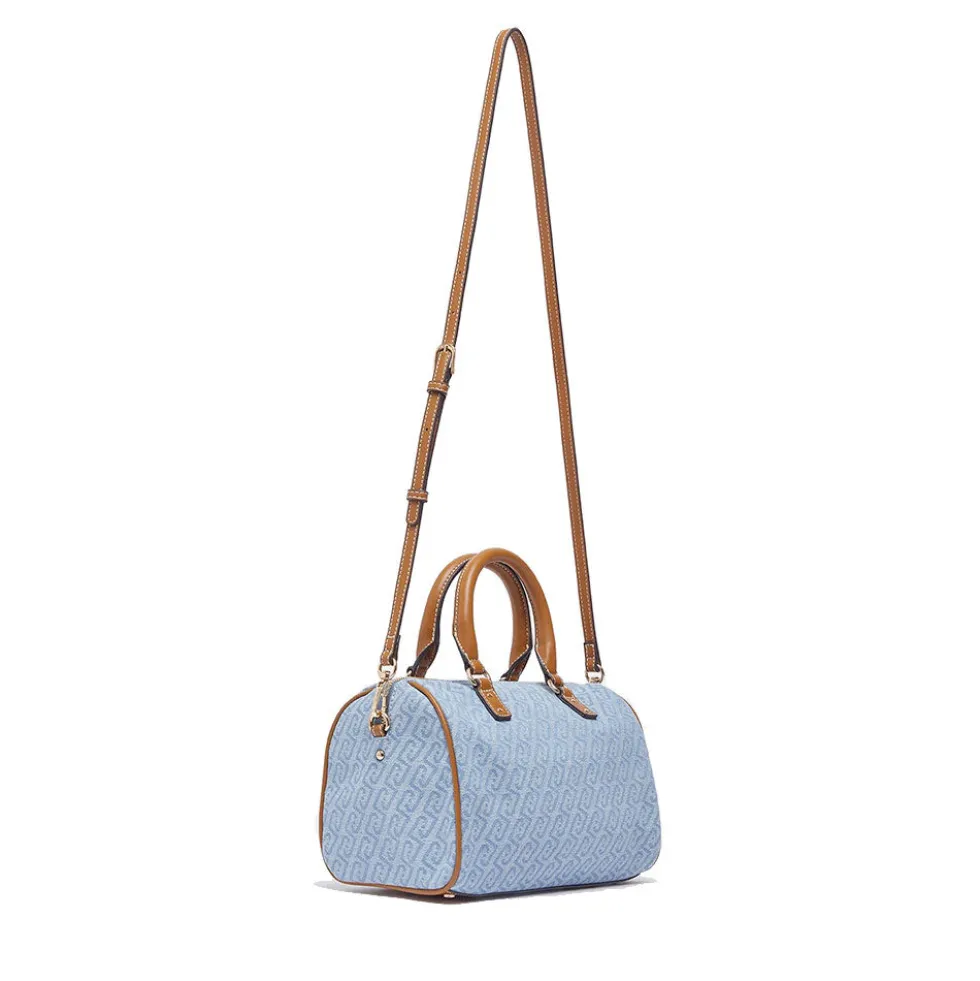 Bauletto Donna a Mano LIU JO in Tessuto Jacquard con Logo Monogram Dusty Blue
