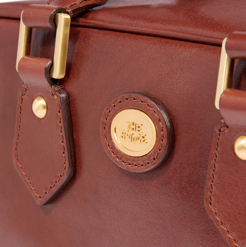 Bauletto Donna con Tracolla THE BRIDGE linea Story in Pelle Marrone