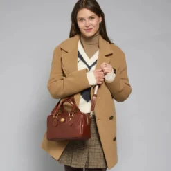 Bauletto Donna con Tracolla THE BRIDGE linea Story in Pelle Marrone