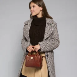 Bauletto Donna Mini THE BRIDGE linea Story in Pelle Marrone