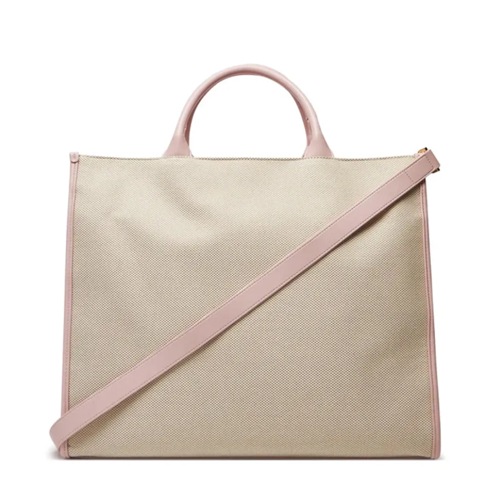 Borsa a Mano con Tracolla LOVE MOSCHINO in Canvas Rosa Cipria