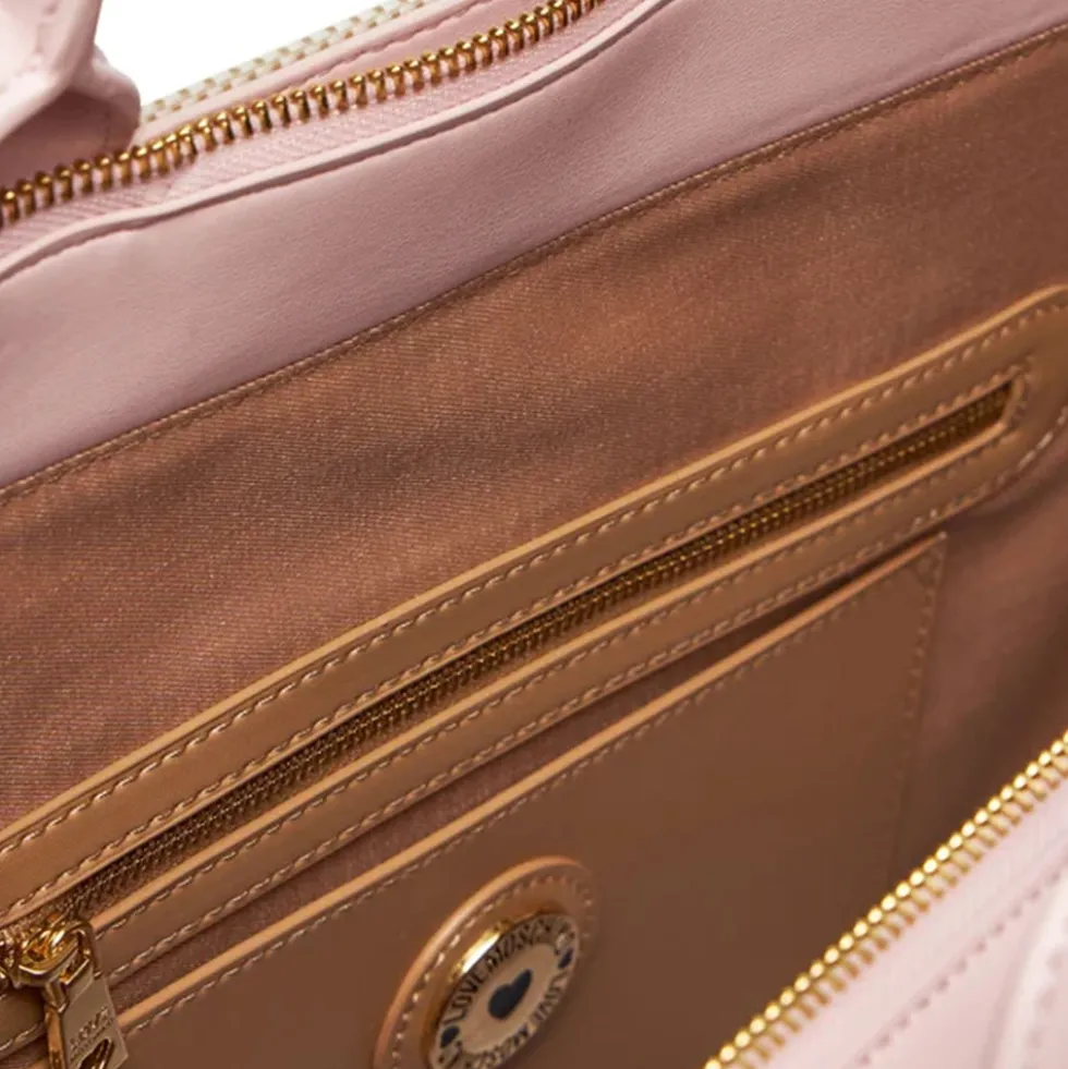 Borsa a Mano con Tracolla LOVE MOSCHINO in Canvas Rosa Cipria