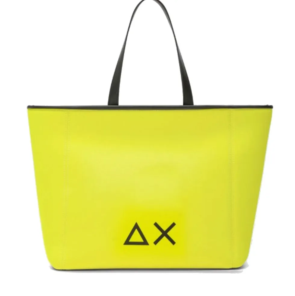 Borsa a Mano Media SUN68 linea Jacqueline in Scuba Giallo Fluo