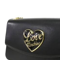 Borsa a Spalla e a Tracolla LOVE MOSCHINO Nera con Cuore Nero con Logo