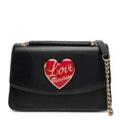 Borsa a Spalla e a Tracolla LOVE MOSCHINO Nera con Cuore Rosso con Logo