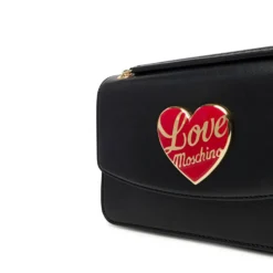 Borsa a Spalla e a Tracolla LOVE MOSCHINO Nera con Cuore Rosso con Logo