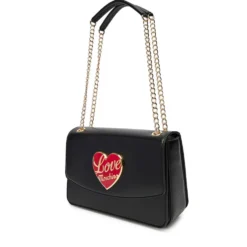 Borsa a Spalla e a Tracolla LOVE MOSCHINO Nera con Cuore Rosso con Logo
