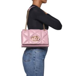 Borsa a Spalla e a Tracolla Trapuntata LOVE MOSCHINO linea Embossed Rosa