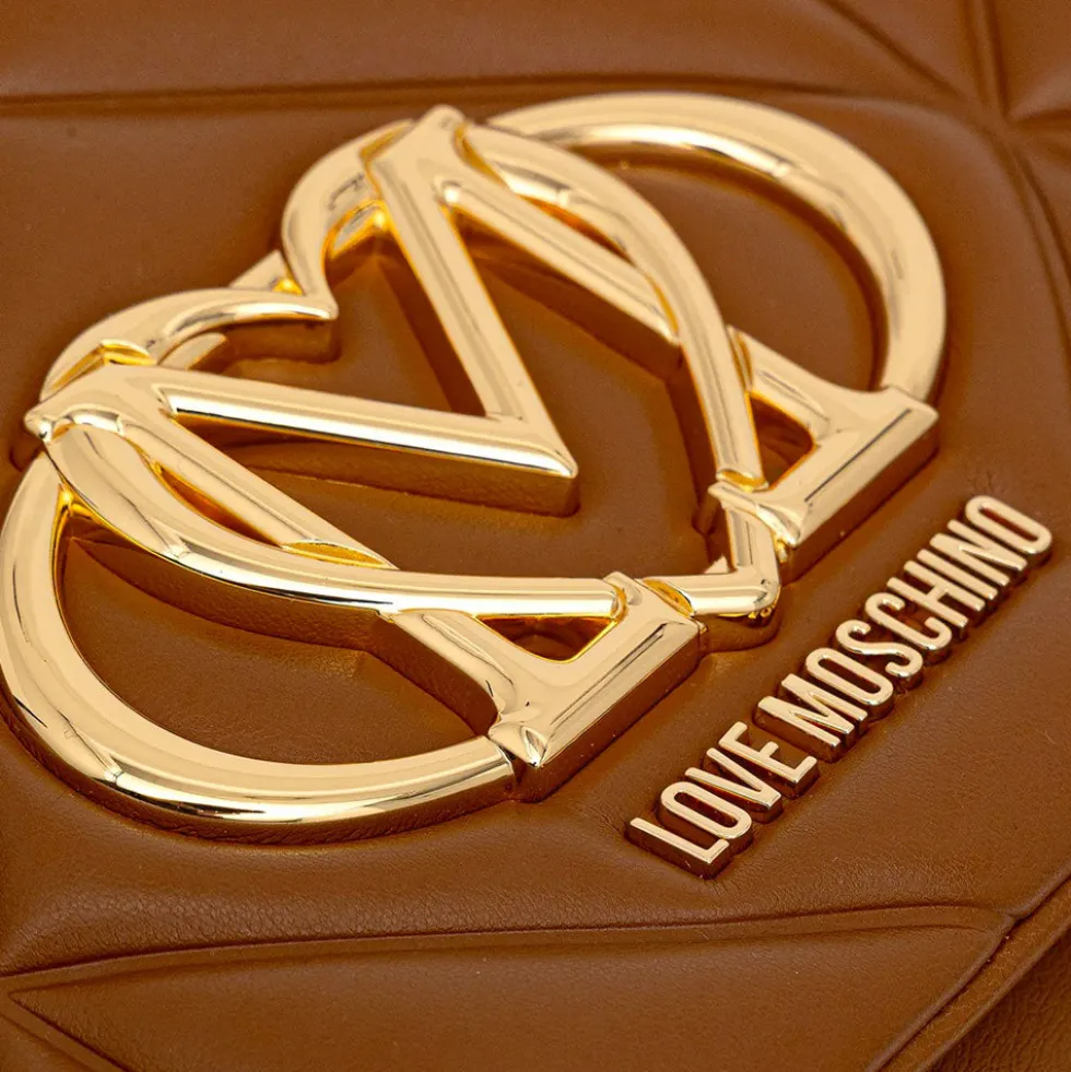 Borsa a Spalla e a Tracolla Trapuntata LOVE MOSCHINO linea Embossed color Cuoio