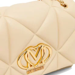 Borsa a Spalla e a Tracolla Trapuntata LOVE MOSCHINO linea Embossed color Burro