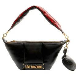 Borsa a Spalla LOVE MOSCHINO linea Puffy Logo Trapuntata Imbottita Nera