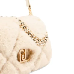 Borsa a Spalla Media LIU JO linea LaPuffy in Pelliccia Sintetica Trapuntata Marmo