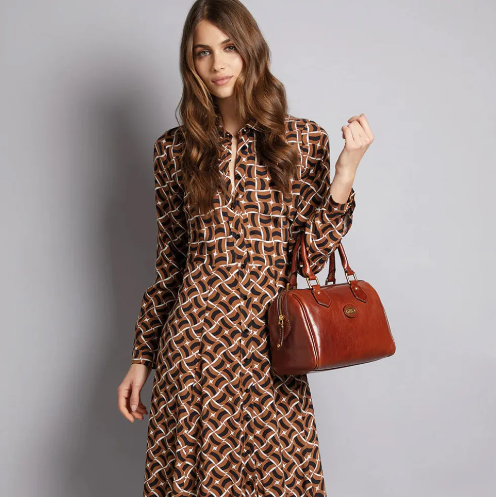 Borsa Donna a Bauletto a Mano THE BRIDGE in Pelle Marrone linea Story
