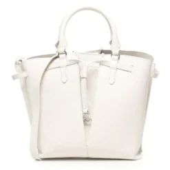 Borsa Donna a Mano a Secchiello COCCINELLE in Pelle Colore Blanco linea Flores Misura Piccola