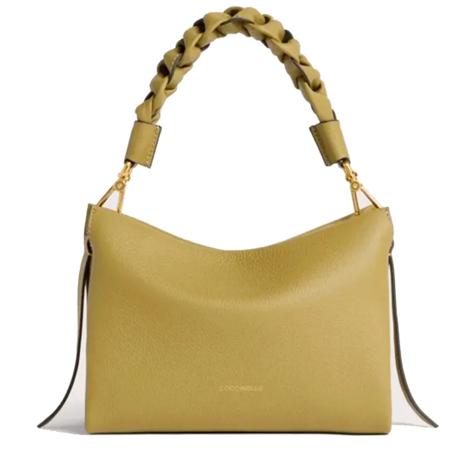 Borsa Donna a Mano COCCINELLE linea Boheme Small in Pelle Seagrass - Sandshell