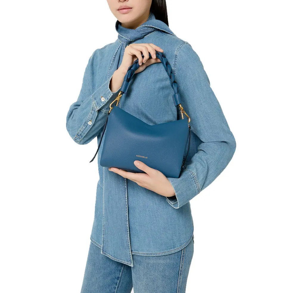 Borsa Donna a Mano COCCINELLE linea Boheme Small in Pelle Sandshell - Seagrass