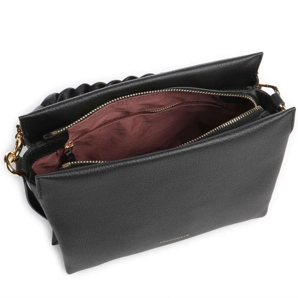 Borsa Donna a Mano COCCINELLE linea Boheme Small in Pelle Nero - Cognac