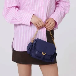 Borsa Donna a Mano COCCINELLE in Pelle Colore Royal Blue linea Campus Mini