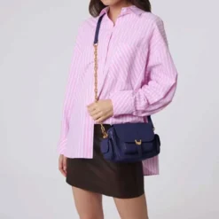 Borsa Donna a Mano COCCINELLE in Pelle Colore Royal Blue linea Campus Mini
