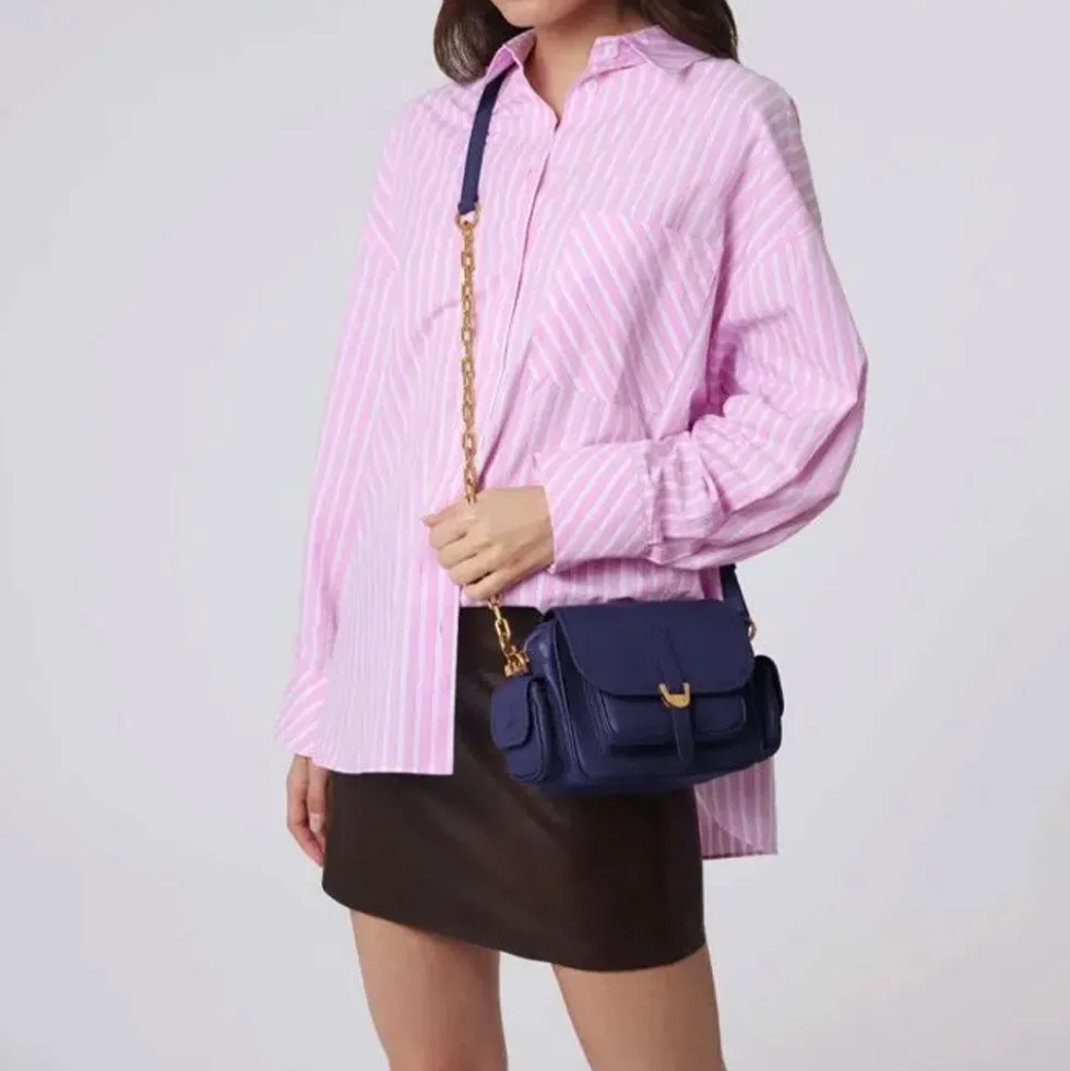 Borsa Donna a Mano COCCINELLE in Pelle Colore Royal Blue linea Campus Mini