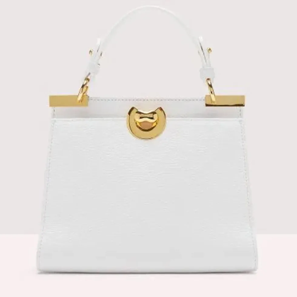 Borsa Donna a Mano COCCINELLE linea Binxie Small in Pelle Brillant White