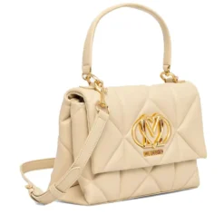 Borsa Donna a Mano con Tracolla LOVE MOSCHINO linea Embossed Trapuntata color Burro