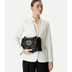 Borsa Donna a Mano con Tracolla LOVE MOSCHINO linea Embossed Trapuntata Nera