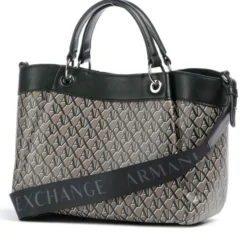 Borsa Donna a Mano con Tracolla ARMANI EXCHANGE colore Brown Bass - Black Linea Wave