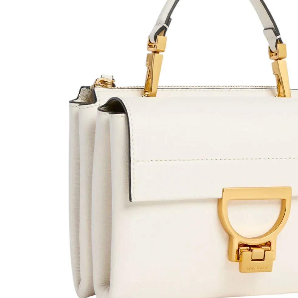 Borsa Donna a Mano con Tracolla COCCINELLE Linea Arlettis in Pelle colore Pearl