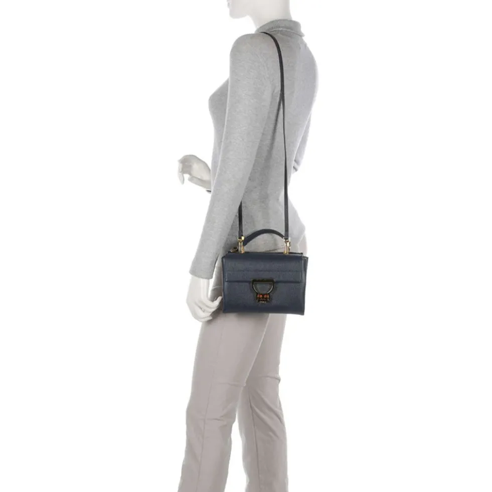 Borsa Donna a Mano con Tracolla COCCINELLE Linea Arlettis in Pelle colore Midnight Blue