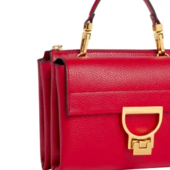 Borsa Donna a Mano con Tracolla COCCINELLE Linea Arlettis in Pelle colore Scarlet