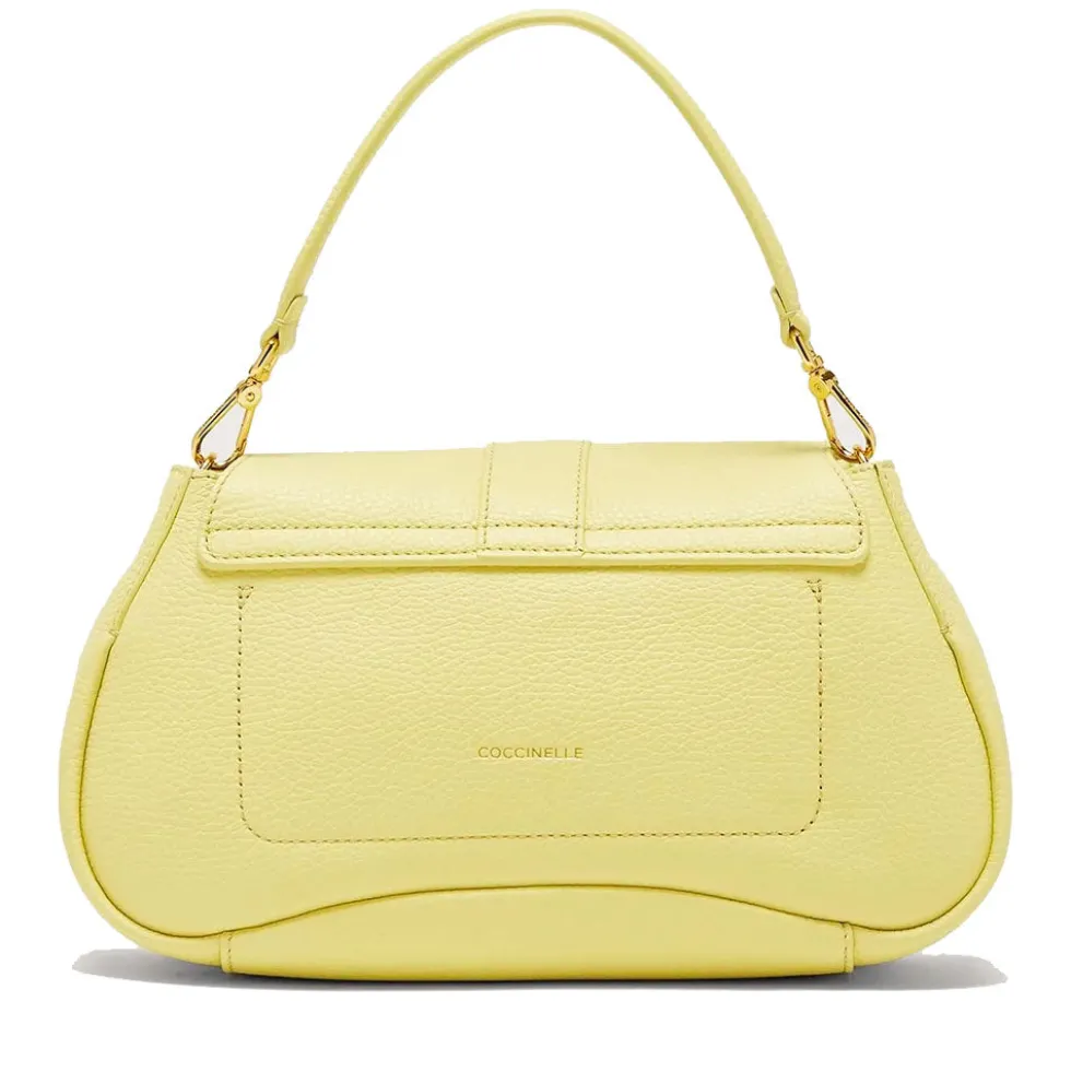 Borsa Donna a Mano con Tracolla COCCINELLE in Pelle linea Himma colore Lime Wash