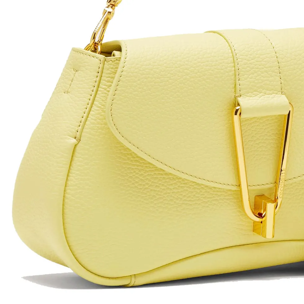 Borsa Donna a Mano con Tracolla COCCINELLE in Pelle linea Himma colore Lime Wash