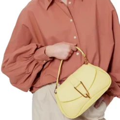Borsa Donna a Mano con Tracolla COCCINELLE in Pelle linea Himma colore Lime Wash