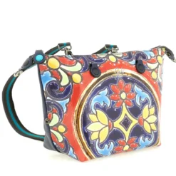 Borsa Donna a Mano con Tracolla GABS G3 PLUS Medium in Pelle stampa Maioliche