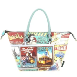 Borsa Donna a Mano con Tracolla GABS G3 PLUS Medium in Pelle stampa Budapest