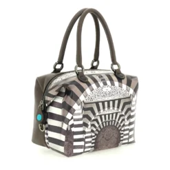 Borsa Donna a Mano con Tracolla GABS G3 PLUS Medium in Pelle stampa Portone B/N