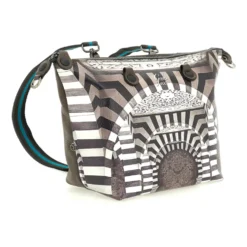 Borsa Donna a Mano con Tracolla GABS G3 PLUS Medium in Pelle stampa Portone B/N