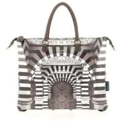 Borsa Donna a Mano con Tracolla GABS G3 PLUS Medium in Pelle stampa Portone B/N