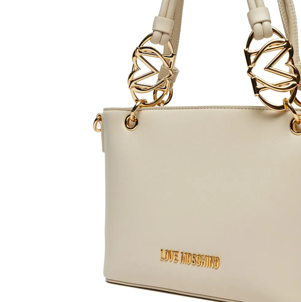 Borsa Donna a Mano con Tracolla LOVE MOSCHINO linea Jewel Avorio