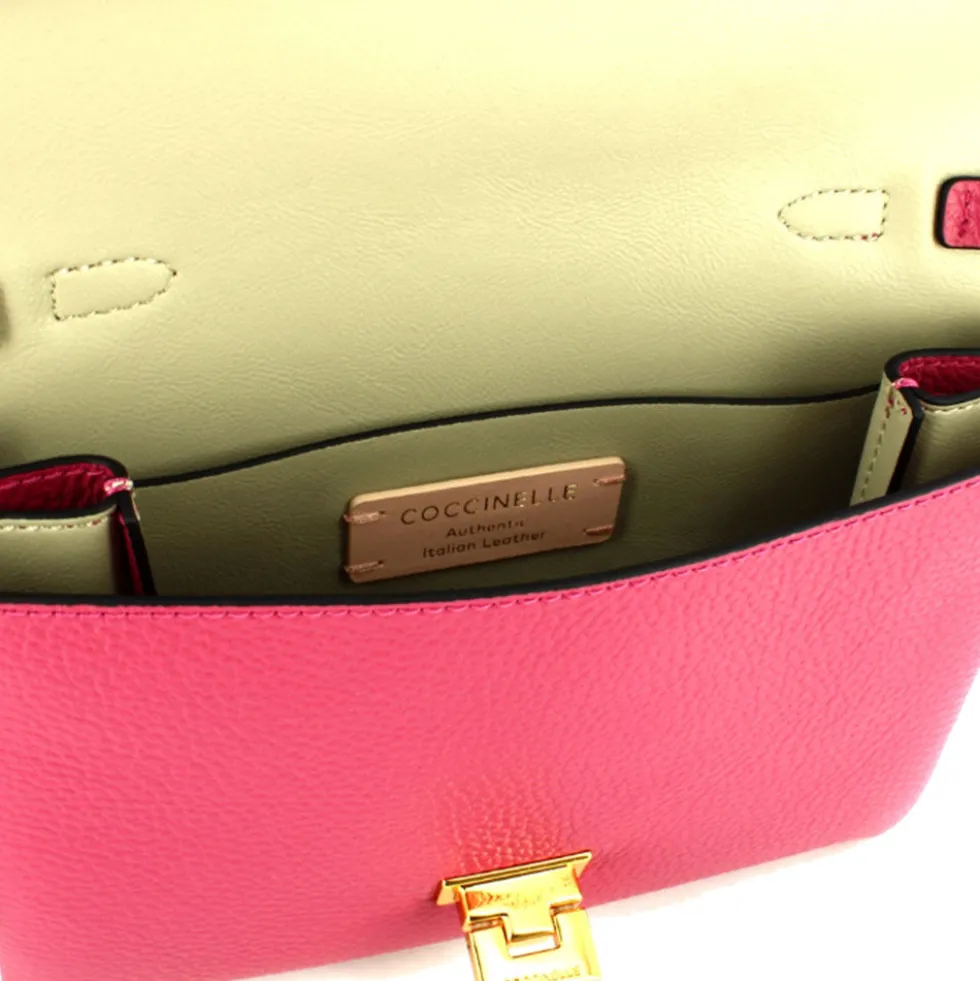 Borsa Donna a Mano con Tracolla COCCINELLE in Pelle Linea Arlettis Mini colore Rosewood