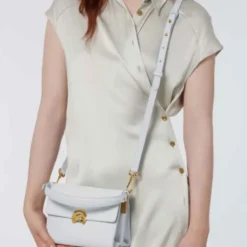 Borsa Donna a Mano con Tracolla COCCINELLE in Pelle linea Binxie Small colore Brillant White