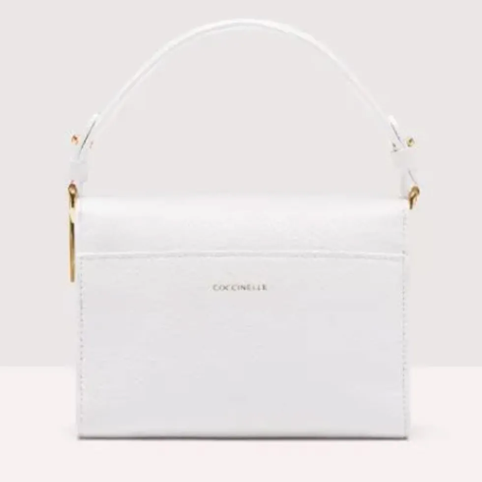 Borsa Donna a Mano con Tracolla COCCINELLE in Pelle linea Binxie Small colore Brillant White