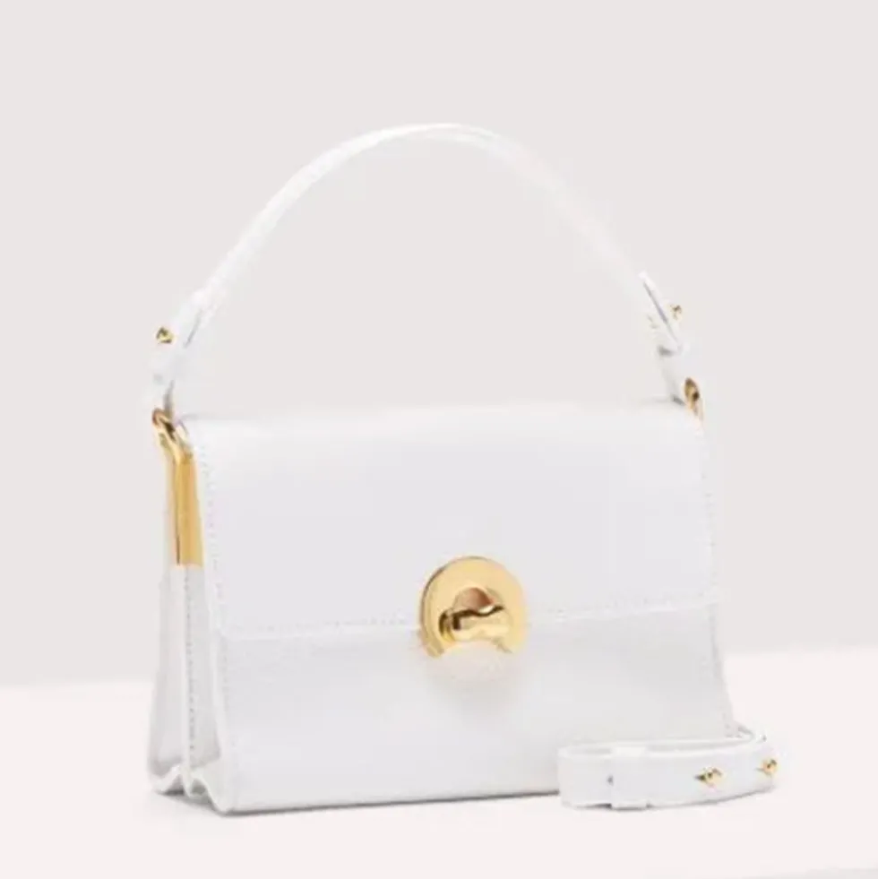 Borsa Donna a Mano con Tracolla COCCINELLE in Pelle linea Binxie Small colore Brillant White